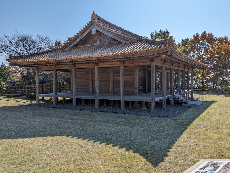 鞠智城 長者山展望広場から見渡す城跡の景色