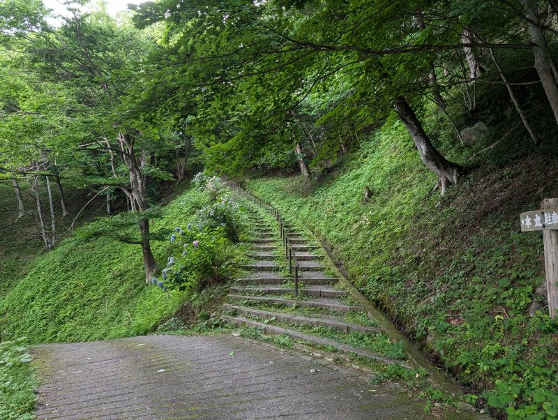 三春城跡 本丸裏門跡からの登城