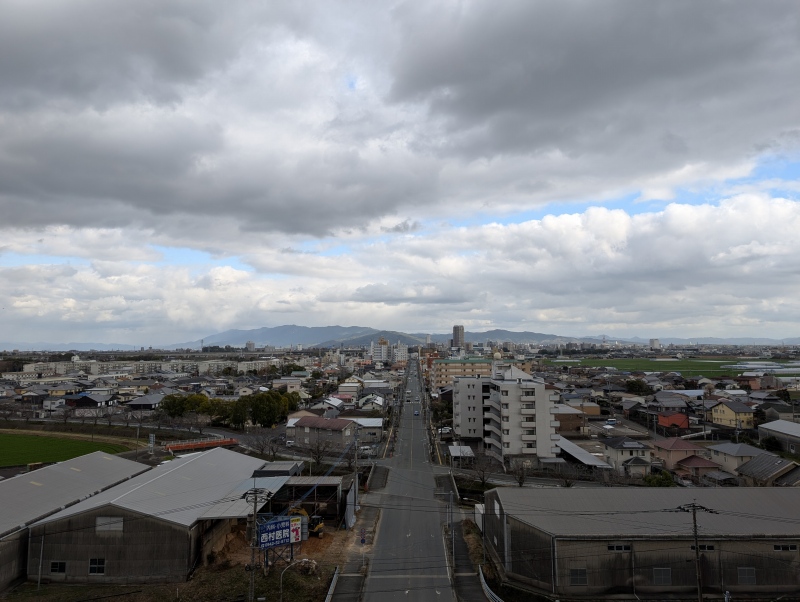 千栗城跡 のこぎり型町並み
