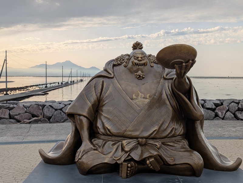 住吉海岸公園 ワンピース ジンベエ像