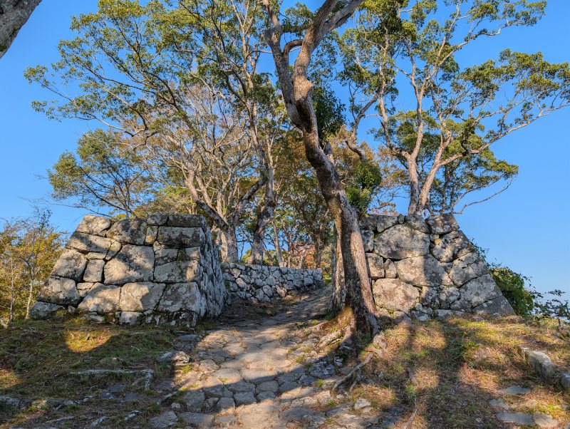佐伯城 二の丸虎口 石垣通路