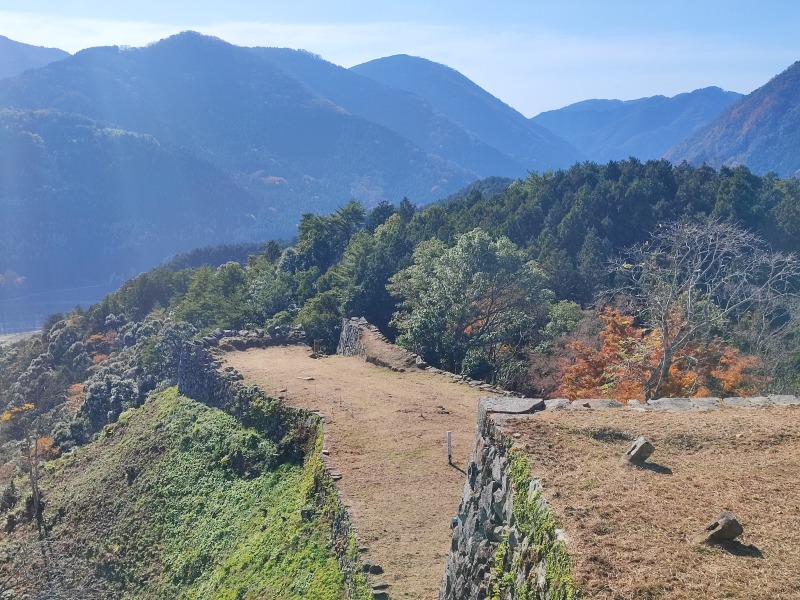 津和野城 三十間台からの城下町と石垣の眺望