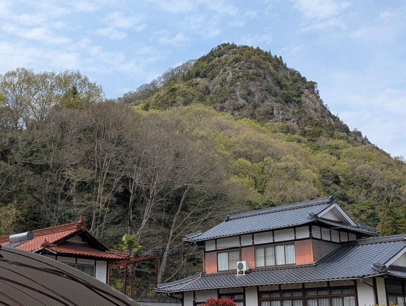 新高山城跡の遠景と山城の全体風景